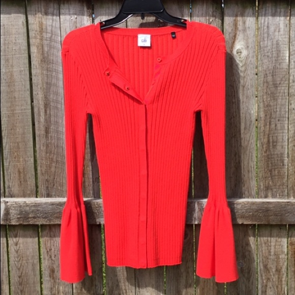 CAbi Sweaters - cabi Trumpet Cardi - hibiscus bell sleeve sweater